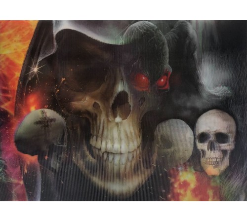 5D Elmas Boyama 3 Farklı Resim Değişenli Kafatası İskelet Tablosu 30x40 cm