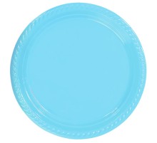 Açık Mavi Plastik Tabak 22 cm 25li