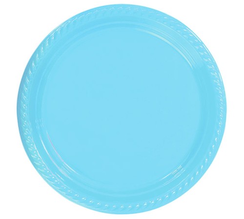 Açık Mavi Plastik Tabak 22 cm 25li