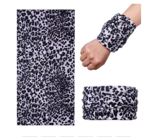 Açık Renk Leopar Baf Bandana Maske