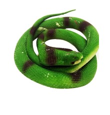 Açık Yeşil Renk Yassı Kafa Yumuşak Gerçekçi Kobra Yılan 95 cm