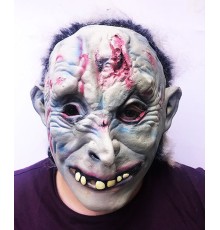 Arkası Saçlı Yara İzli Lateks Et Mumya Vampir Maskesi