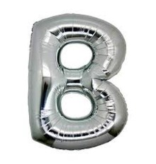 B Harf Folyo Balon Gümüş Renk 40 inç