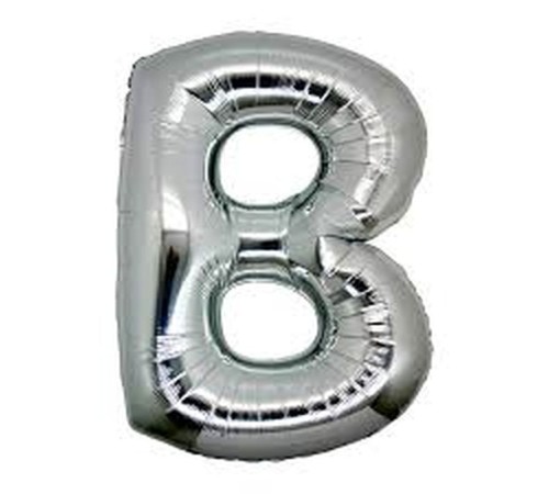 B Harf Folyo Balon Gümüş Renk 40 inç