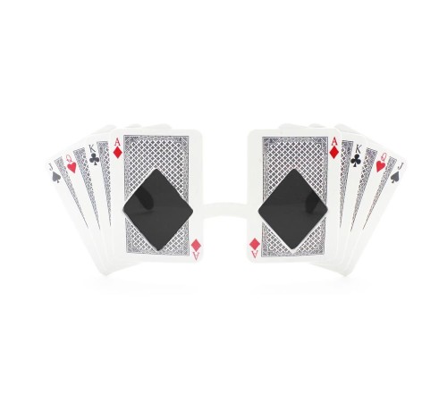 Beyaz Renk Siyah Camlı Oyun Kartları Parti Gözlükleri