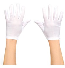 Beyaz Renk Yetişkin Boy Likralı Gösteri Eldiveni