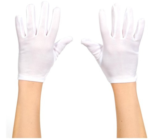 Beyaz Renk Yetişkin Boy Likralı Gösteri Eldiveni