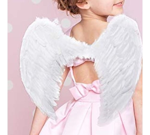 Beyaz Renkli Küçük Boy Bebek Melek Kanadı 30x45 cm