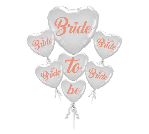 Bride To Be Team Bride Folyo Balon Buket Seti 5li Set Rose Gold Renk 100 cm