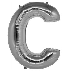 C Harf Folyo Balon Gümüş Renk 40 inç