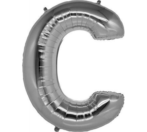 C Harf Folyo Balon Gümüş Renk 40 inç