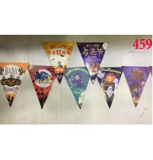 Lüks Baskılı Üçgen Model Halloween Banner Süs Bayrak 8 li