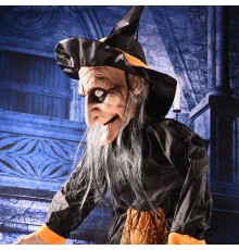 Cadılar Bayramı Halloween Sensörlü Işıklı Sesli Cadı 145 cm