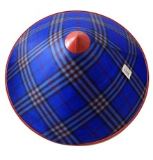 Çizgili Saten Kaplama Mavi Vietnam Şapkası