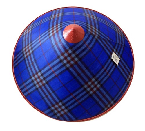 Çizgili Saten Kaplama Mavi Vietnam Şapkası