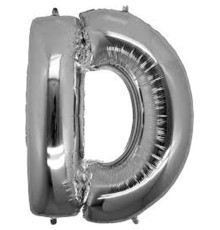 D Harf Folyo Balon Gümüş Renk 40 inç