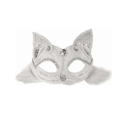 Dantelli Kedi Maskesi Beyaz Renk Yetişkin