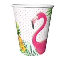 Flamingo Temalı Parti Bardağı Karton 8 Adet
