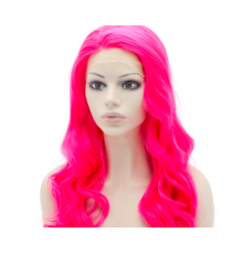 Fuşya Renk Dalgalı Uzun Parti Peruğu Takma Saç