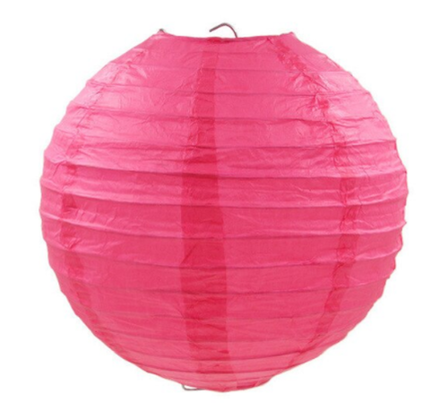 Fuşya Renk Kağıt Süs Japon Fener Dekorasyon Asma Süs 30 Cm