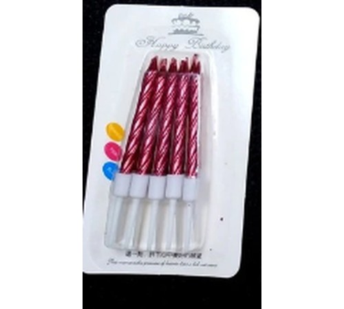 Fuşya Renk Pasta Mumu 10 Adet