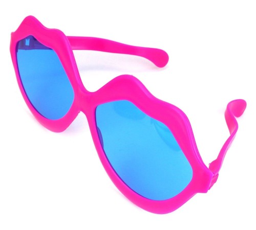 Fuşya Renk Pembe Renk Mega Boy Jumbo Dudak Şekilli Parti Gözlüğü