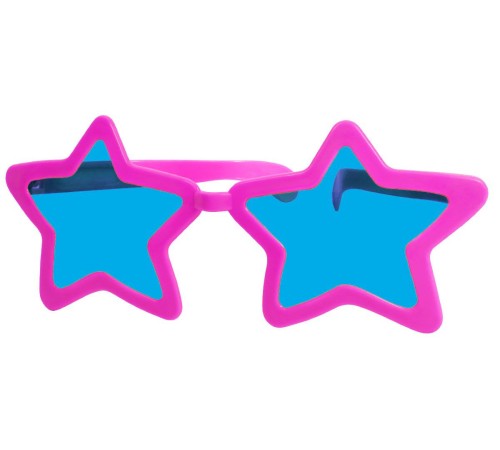 Fuşya Renk Pembe Renk Mega Boy Megastar Yıldız Şekilli Parti Gözlüğü