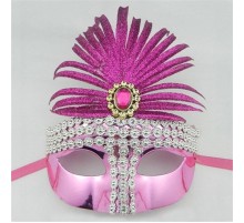 Fuşya Simli Yılbaşı Parti Maskesi