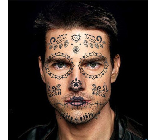 Geçici Yüz Dövmesi Yapraklı Model