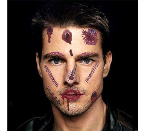 Geçici Yüz Dövmesi Yara Model Desenli