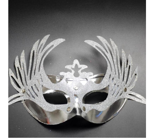 Geyik Model Gümüş Renk Venedik Yılbaşı Parti Maskesi