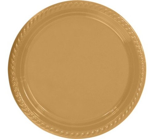 Gold Plastik Tabak 22 cm 25li