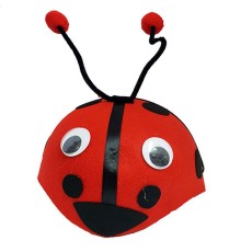 Gösteriler İçin Ponponlu Kırmızı Renk Uğur Böceği Hayvan Şapkası