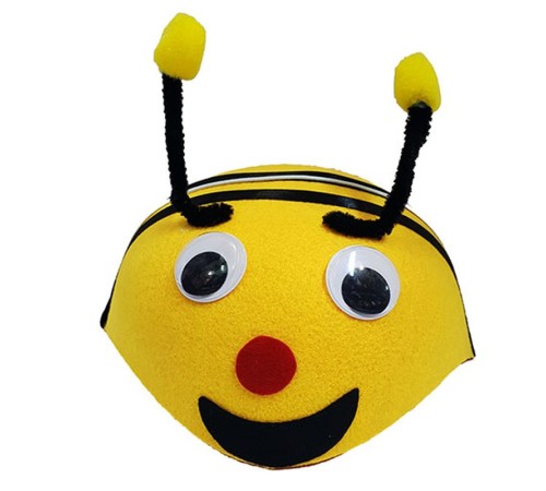 Gösteriler İçin Ponponlu Sarı Renk Arı Şapkası