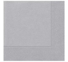 Gümüş Renk Kağıt Peçete 20 Adet 33x33 cm