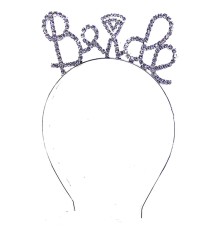 Kristal Taşlı Gümüş Renk Alyanslı Bride Tacı 12x17 cm