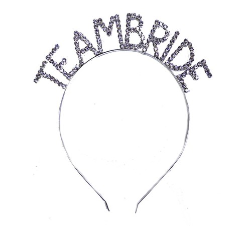 Kristal Taşlı Gümüş Renk Team Bride Gelin Tacı