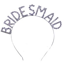 Kristal Taşlı Gümüş Renk Bridesmaid Nedime Tacı 16x17 cm