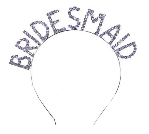 Kristal Taşlı Gümüş Renk Bridesmaid Nedime Tacı 16x17 cm