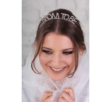 Kristal Taşlı Gümüş Renk Mom to Be Tacı Anne Tacı