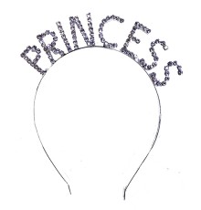 Kristal Taşlı Gümüş Renk Princess Prenses Tacı 16x17 cm