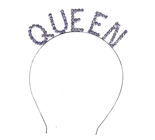 Kristal Taşlı Gümüş Renk Queen Tacı Kraliçe Tacı 12x17 cm