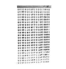 Gümüş Renk Yıldız Şekilli Metalize Saçaklı Arka Fon Perde Dekorasyon