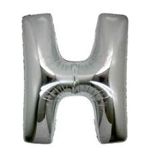 H Harf Folyo Balon Gümüş Renk 40 inç