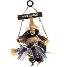 Halloween Dekoratif Cadı Welcome Cadı Kapı Süsü 19x18x5 cm