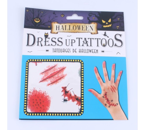 Halloween Geçici Dövme Kesik Örümcekli El Modeli