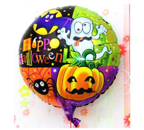 Halloween Örümcekli Kabaklı Folyo Balon 18 inç