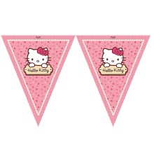 Hello Kitty Temalı Üçgen Bayrak Flama Süsleme 3.2 Metre