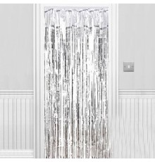 Işıltılı Duvar ve Kapı Perdesi Gümüş 90x200 cm
