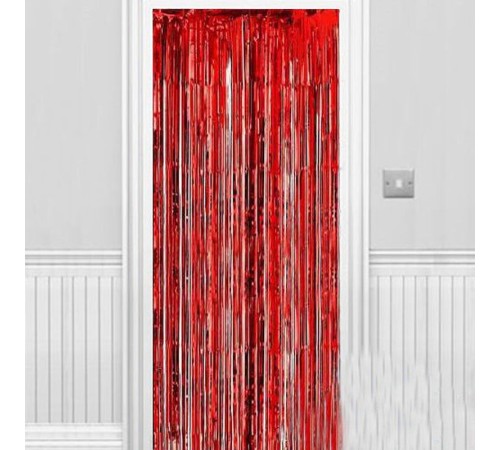 Işıltılı Duvar ve Kapı Perdesi Kırmızı 90x200 cm